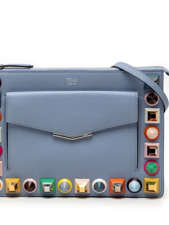 Fendi Handbags - Fendi Crossbody Shoulder Bag Blue Leather